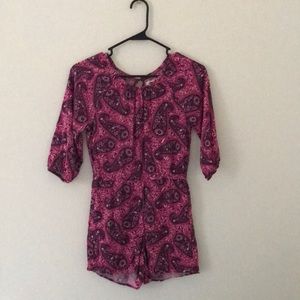 This is a pink paisley romper by Old Navy.
